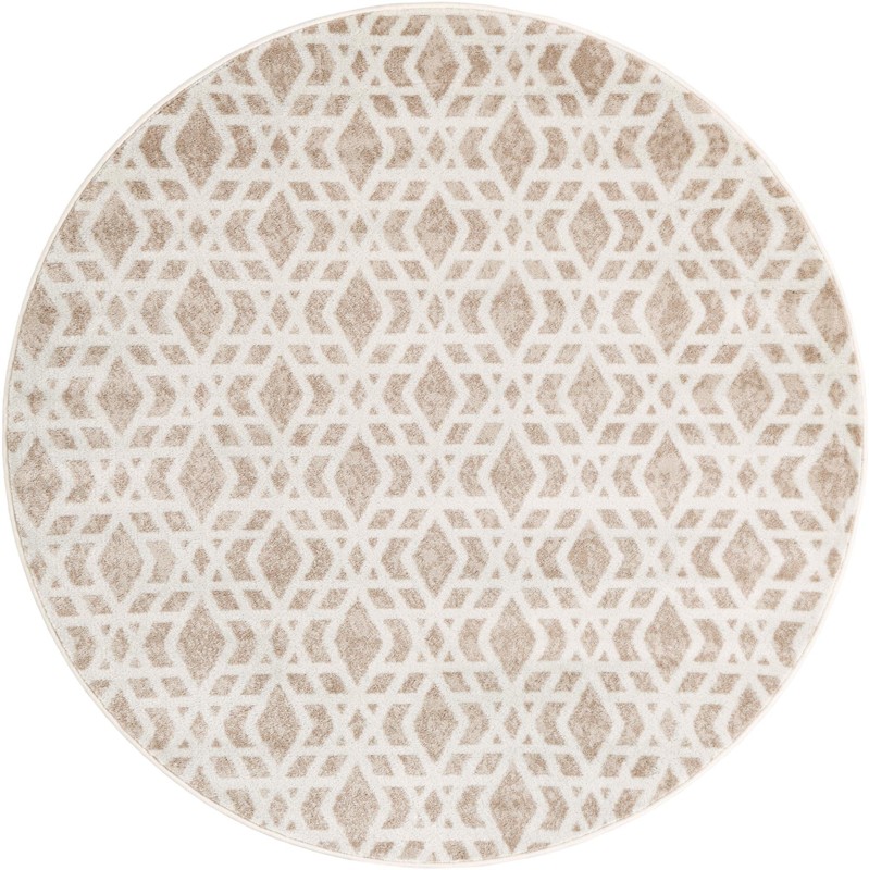 5' 3 x 5' 3 Otter · Diamond rug, ivory