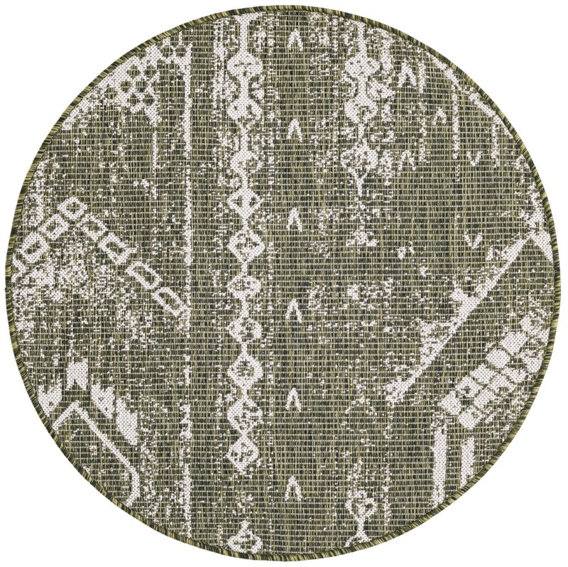 3' x 3' Wildman · Abstract Outdoor Rug, green