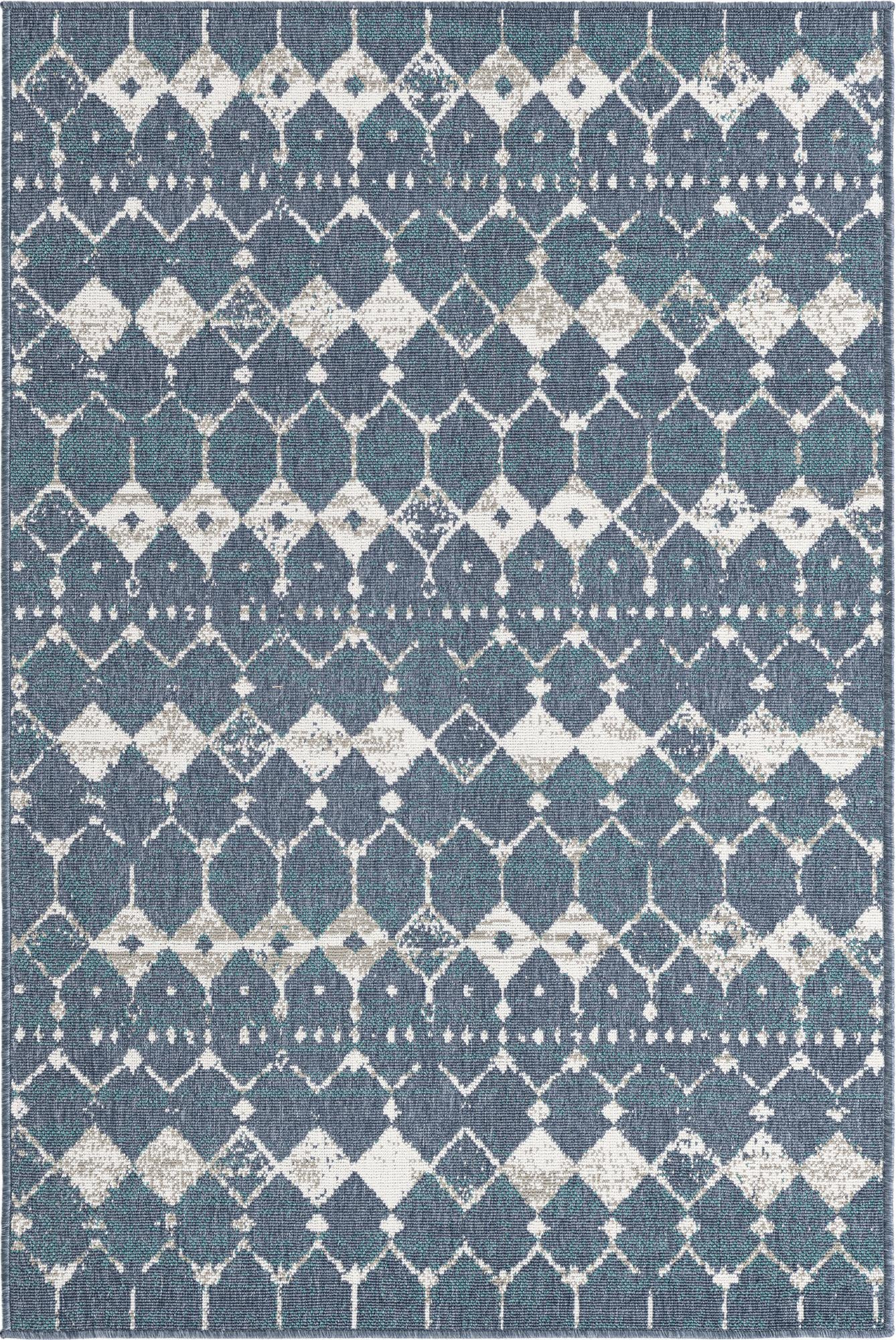 4' x 6' Stowe · Diamond Outdoor Rug, navy