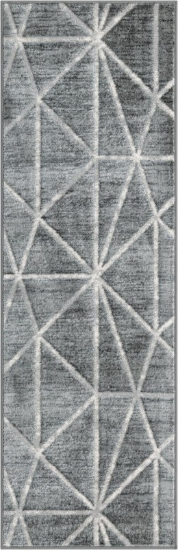 2' x 6' Gilman · Geometric rug, grey