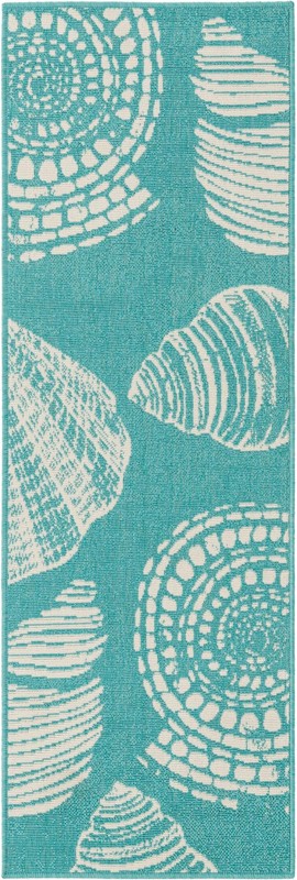 2' x 6' Darby · Pictoral Outdoor Rug, teal