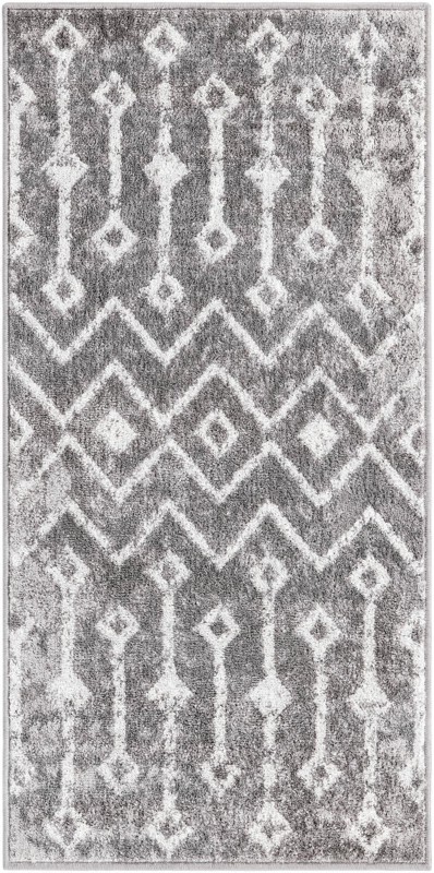 2' x 4' Eugene · Chevron rug, stonegray