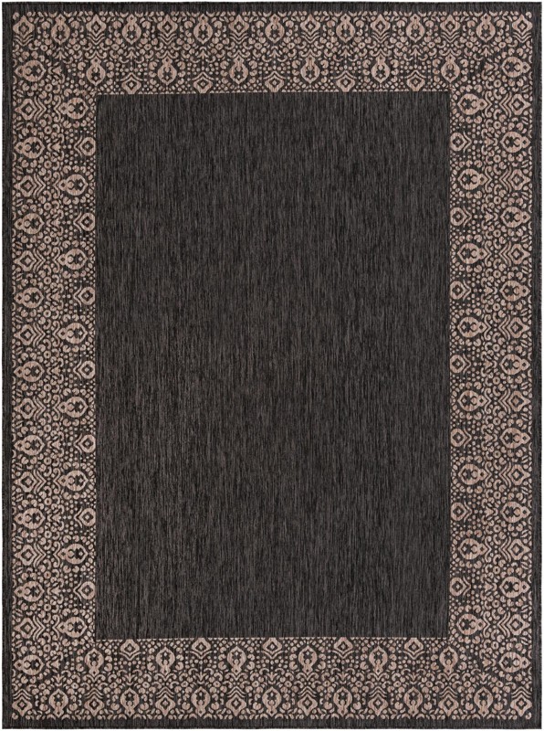 Bloomfield · Border Outdoor Rug, charcoal