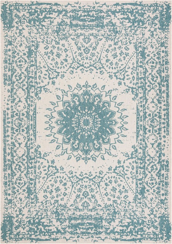 10' x 14' Royce · Border Outdoor Rug, aqua