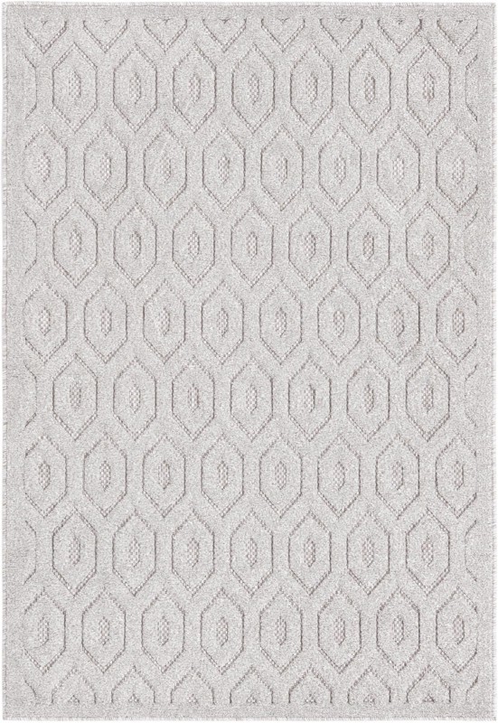 4' x 6' Roanoke · Geometric trellis Outdoor Rug, light gray