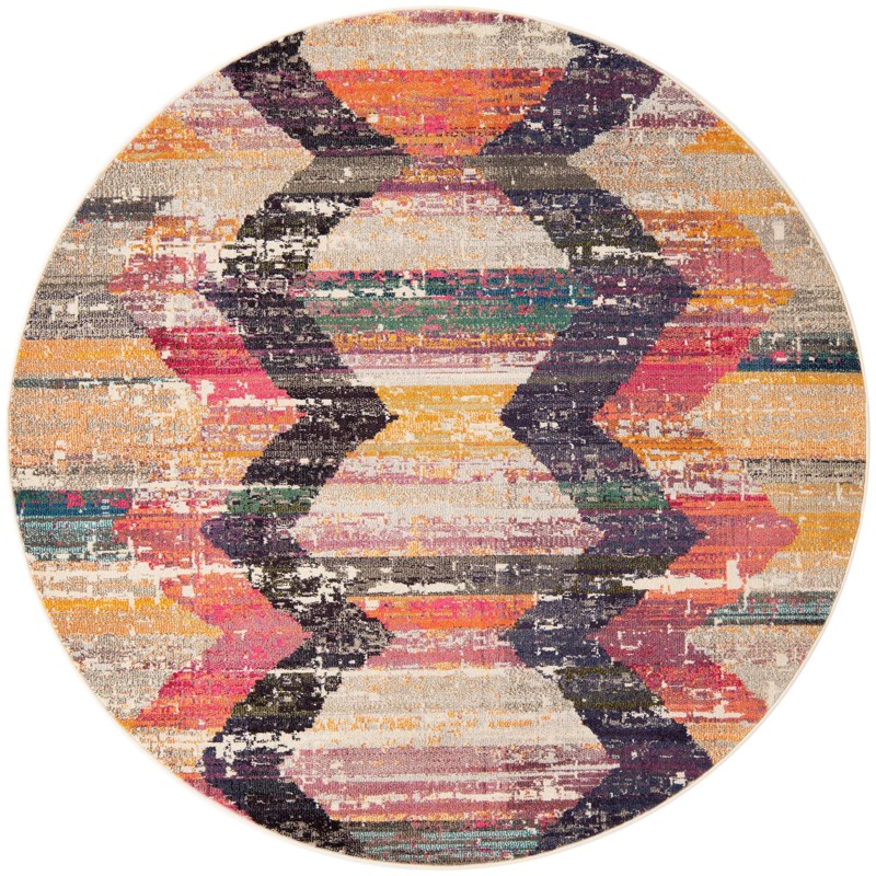 7' x 7' Oat · Abstract Washable Rug, multi