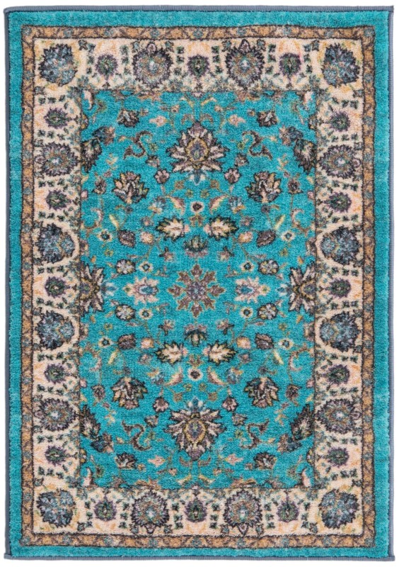 2' 2 x 3' Bluebell · Persian floral rug, aqua and beige