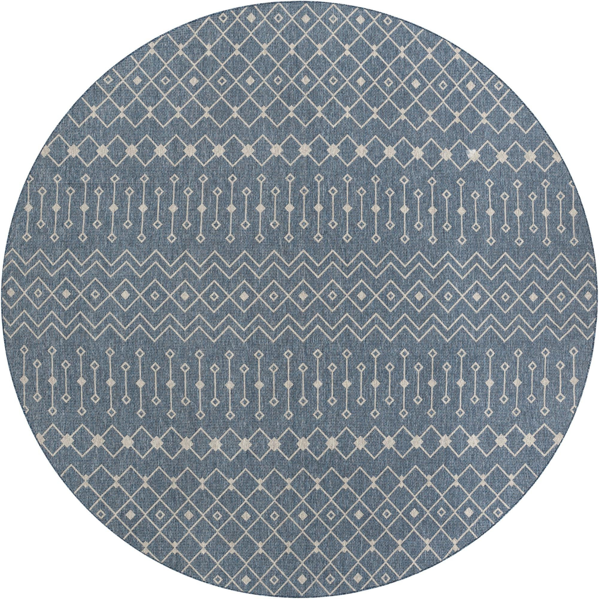 13' x 13' Kearney · Diamond Outdoor Rug, blue