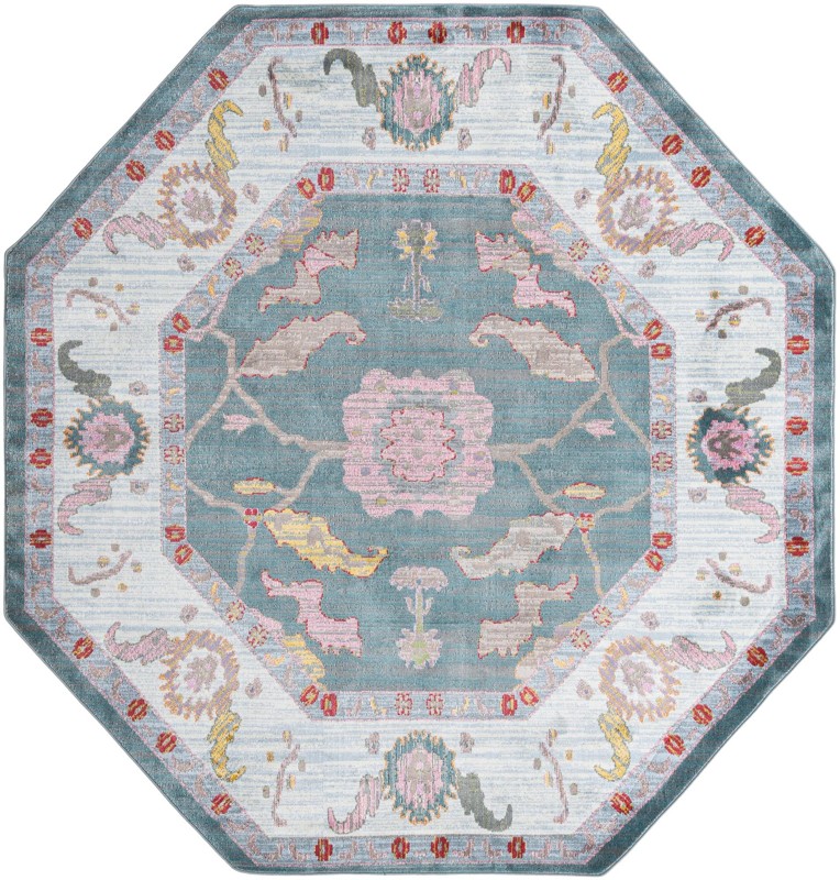 8' 2 x 8' 2 Pope · Border rug, gray