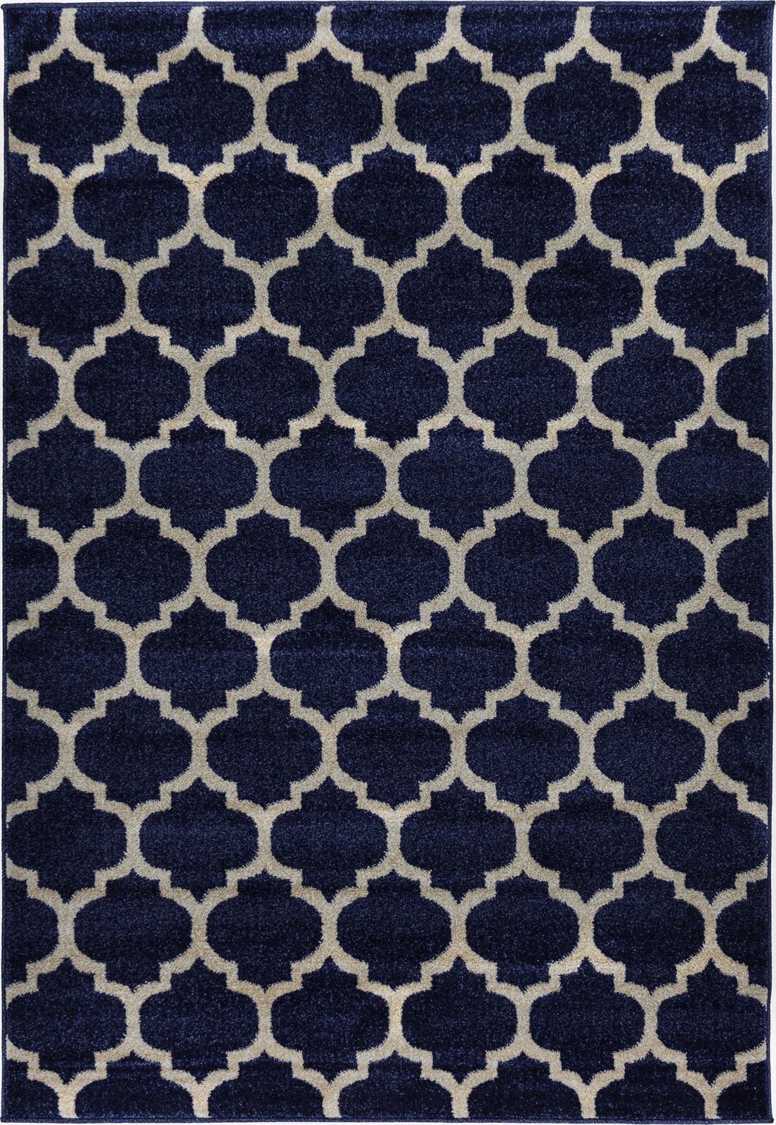 4' x 6' Arkwright · Geometric trellis rug, navy and ivory