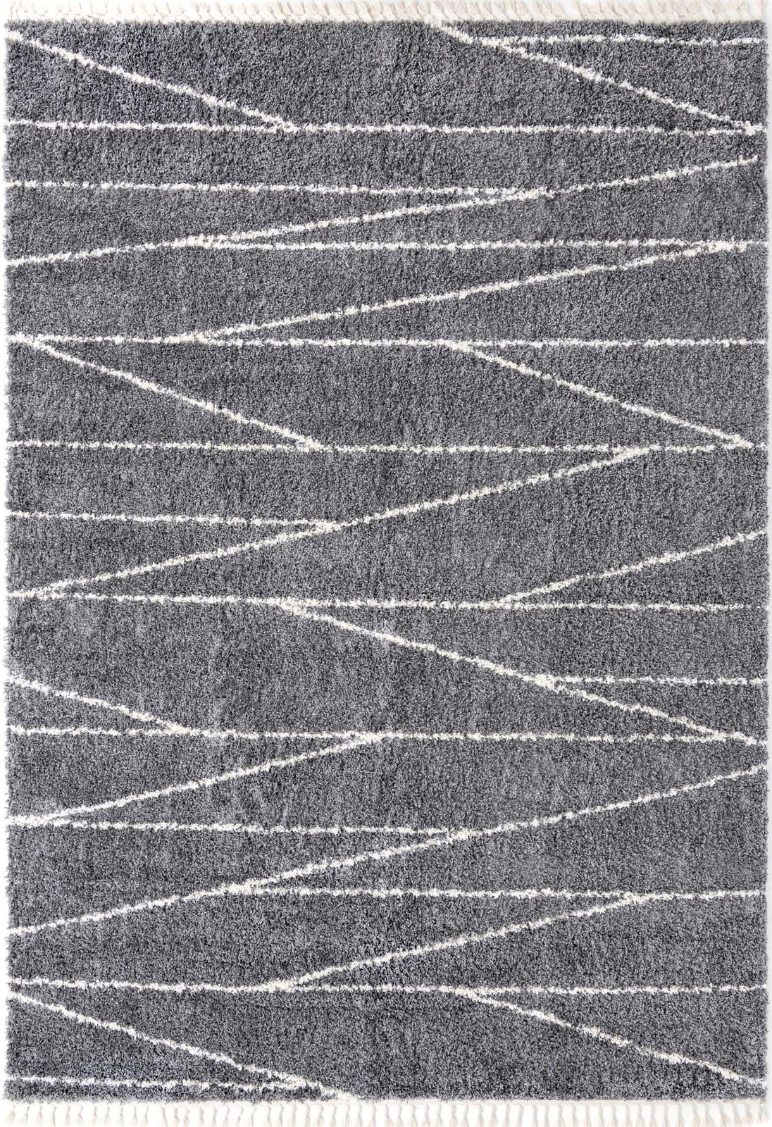 10' x 14' Edenton · Linear shag rug, gray and ivory