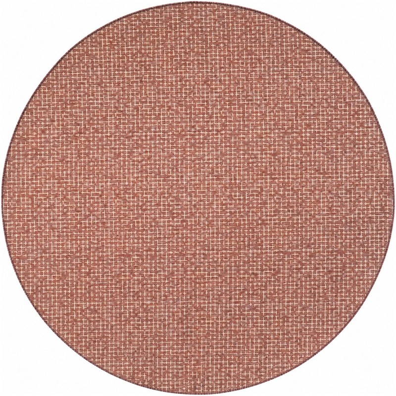 Loam · Plaid Outdoor Rug, rust red