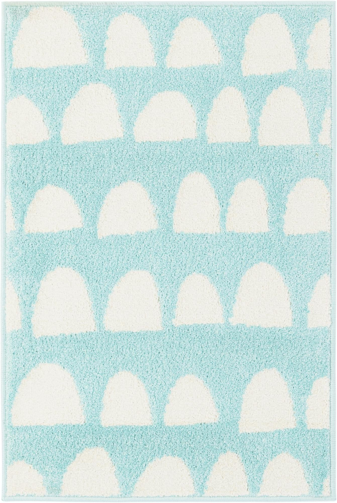2' 2 x 3' Halloran · Geometric rug, clear blue