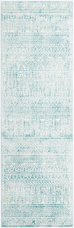 2' 7 x 8' Lakewood · Bohemian rug, teal and ivory
