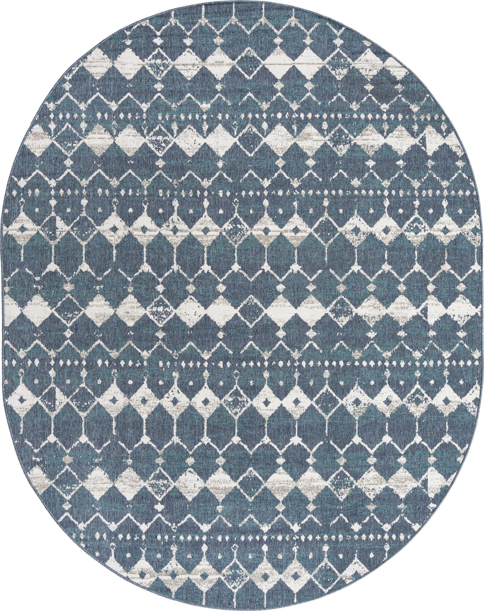 7' 10 x 10' Stowe · Diamond Outdoor Rug, navy