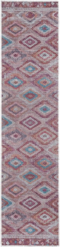 Uttley · Diamond tribal Washable Rug, terracotta and turquoise