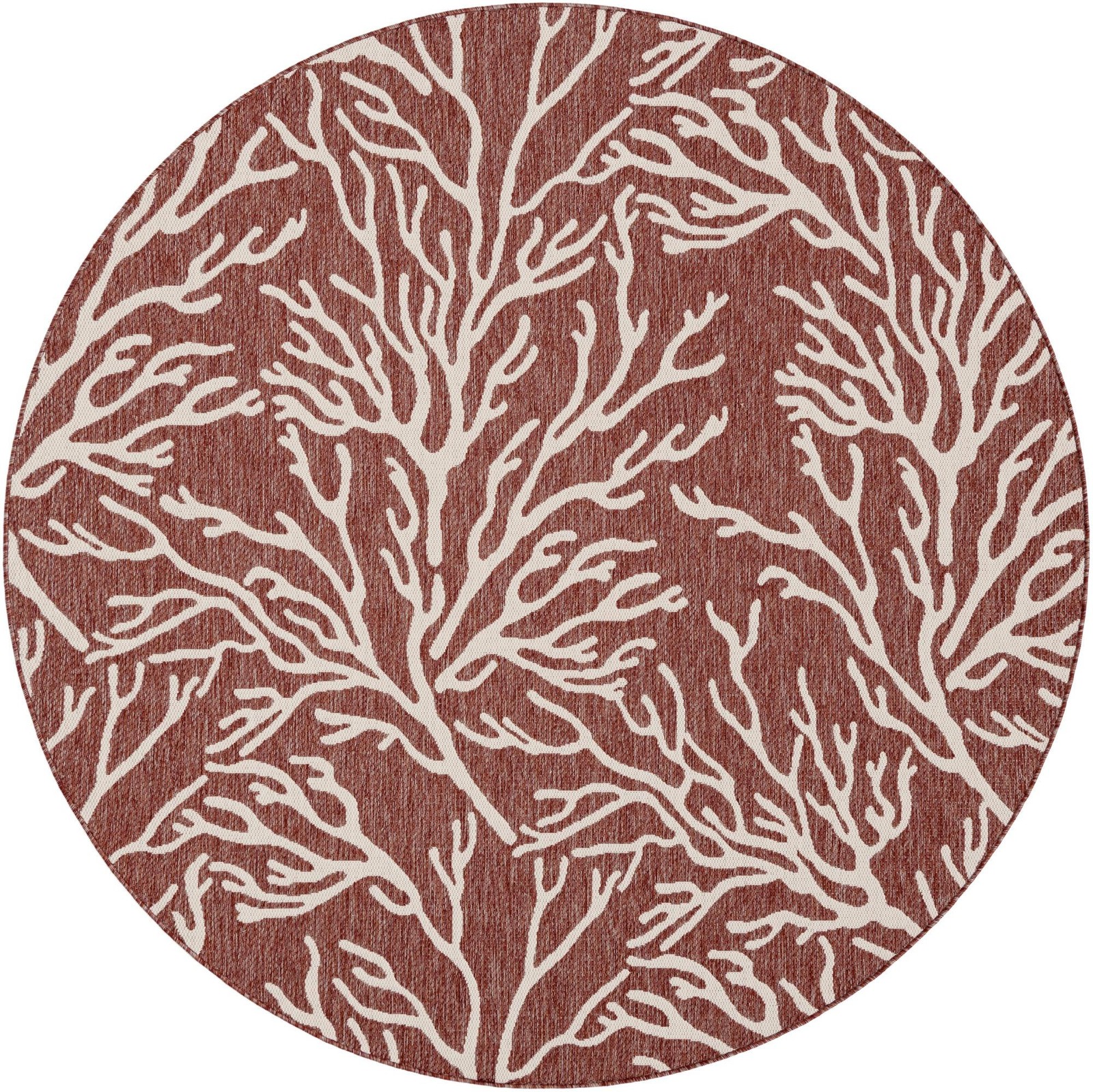 7' 10 x 7' 10 Northfield · Coral Outdoor Rug, rust red and ivory