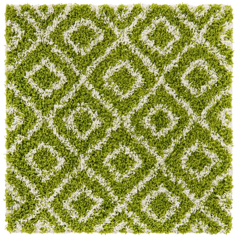 3' 3 x 3' 3 Brock · Diamond Shag Rug, green