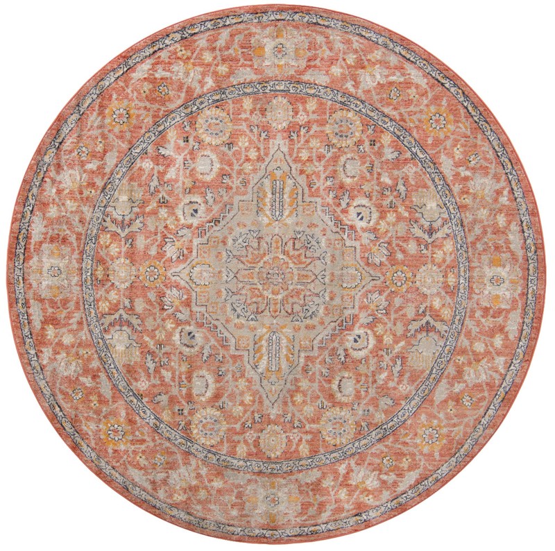 Thane · Medallion rug, brick red and ivory