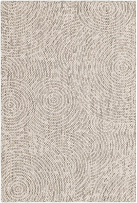Grafton · Swirling lines Outdoor Rug, gray and ivory