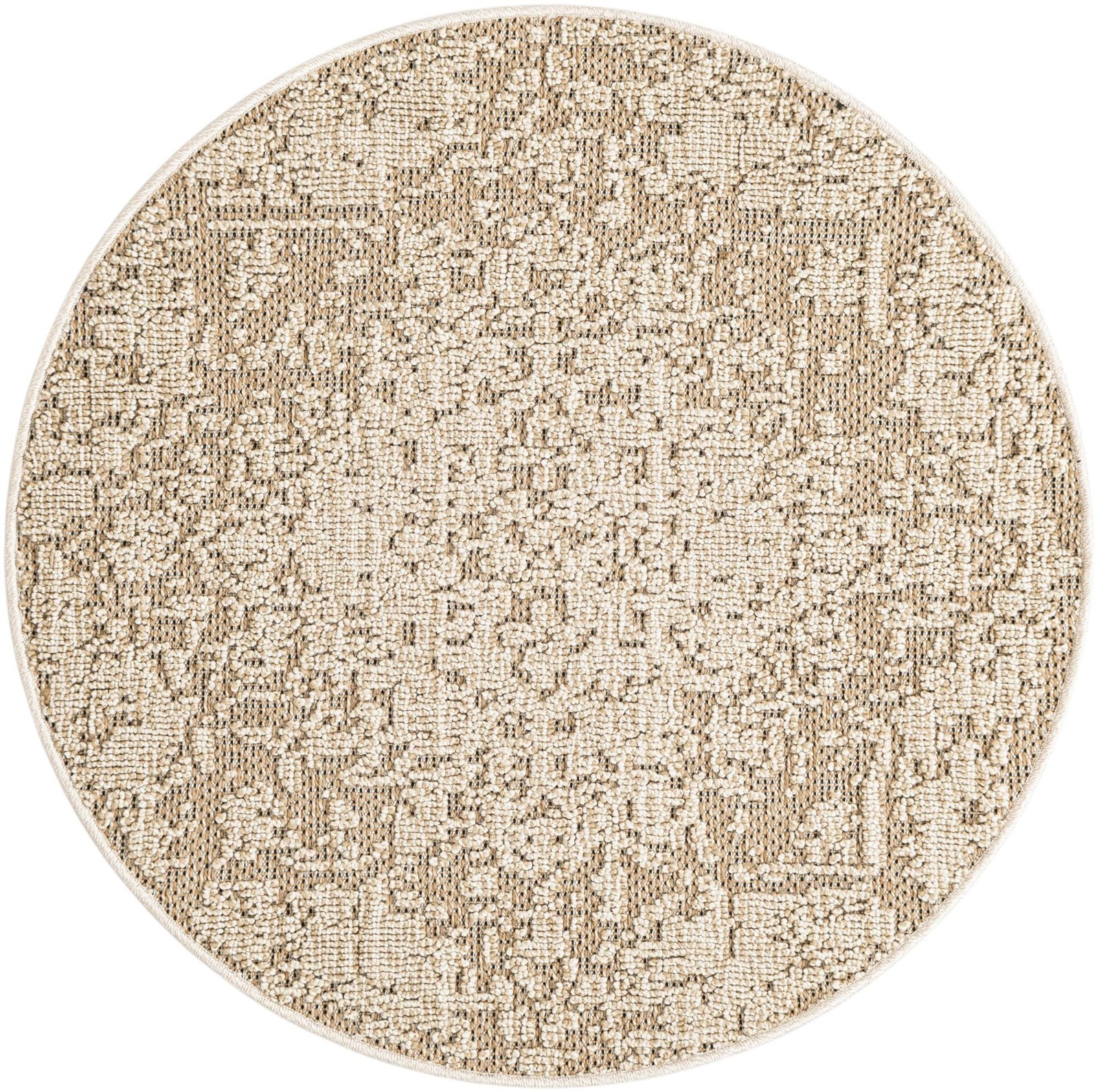 3' 1 x 3' 1 Cotter · Medallion Outdoor Rug, khaki