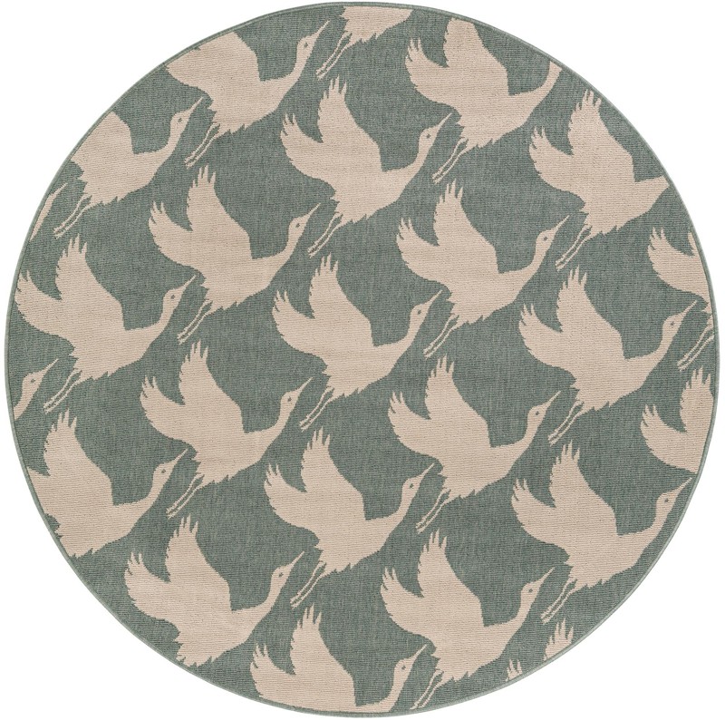 Hanover · Pictoral Outdoor Rug, stone blue