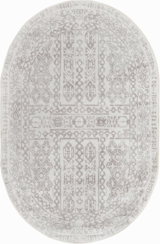 Fitch · Geometric border rug, cream and gray