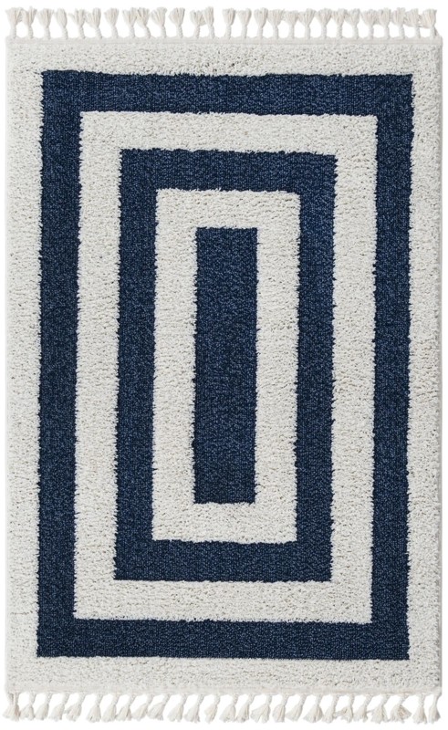 4' x 6' Rickard · Border rug, blue and ivory