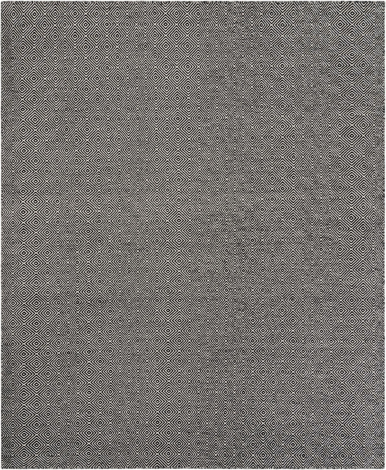 7' 10 x 10' Standish · Diamond Wool Rug, black and ivory