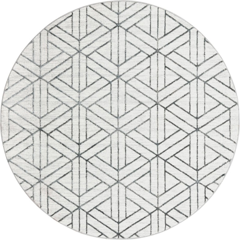 7' x 7' Norwood · Geometric rug, white