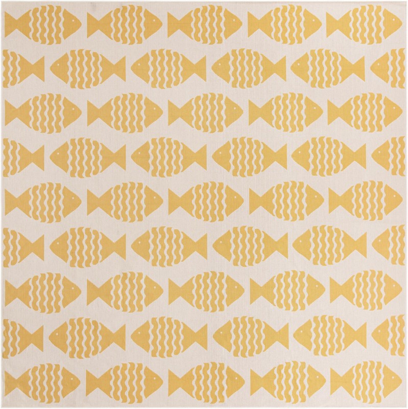13' x 13' Beresford · Pictoral Outdoor Rug, yellow