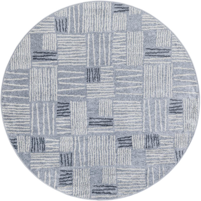 5' 3 x 5' 3 Snowberry · Abstract rug, light blue