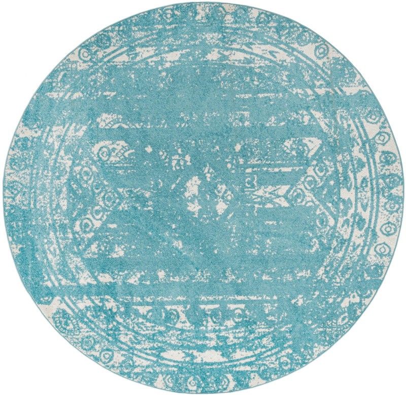 10' x 10' Underhill · Border rug, light blue