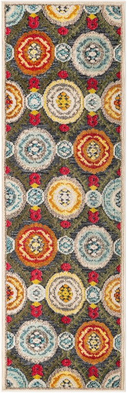 2' x 6' Quincy · Geometric Outdoor Rug, gray