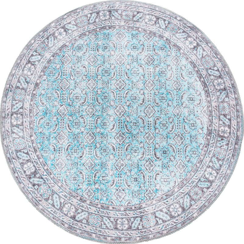 3' 6 x 3' 6 Forrester · Border Washable Rug, blue