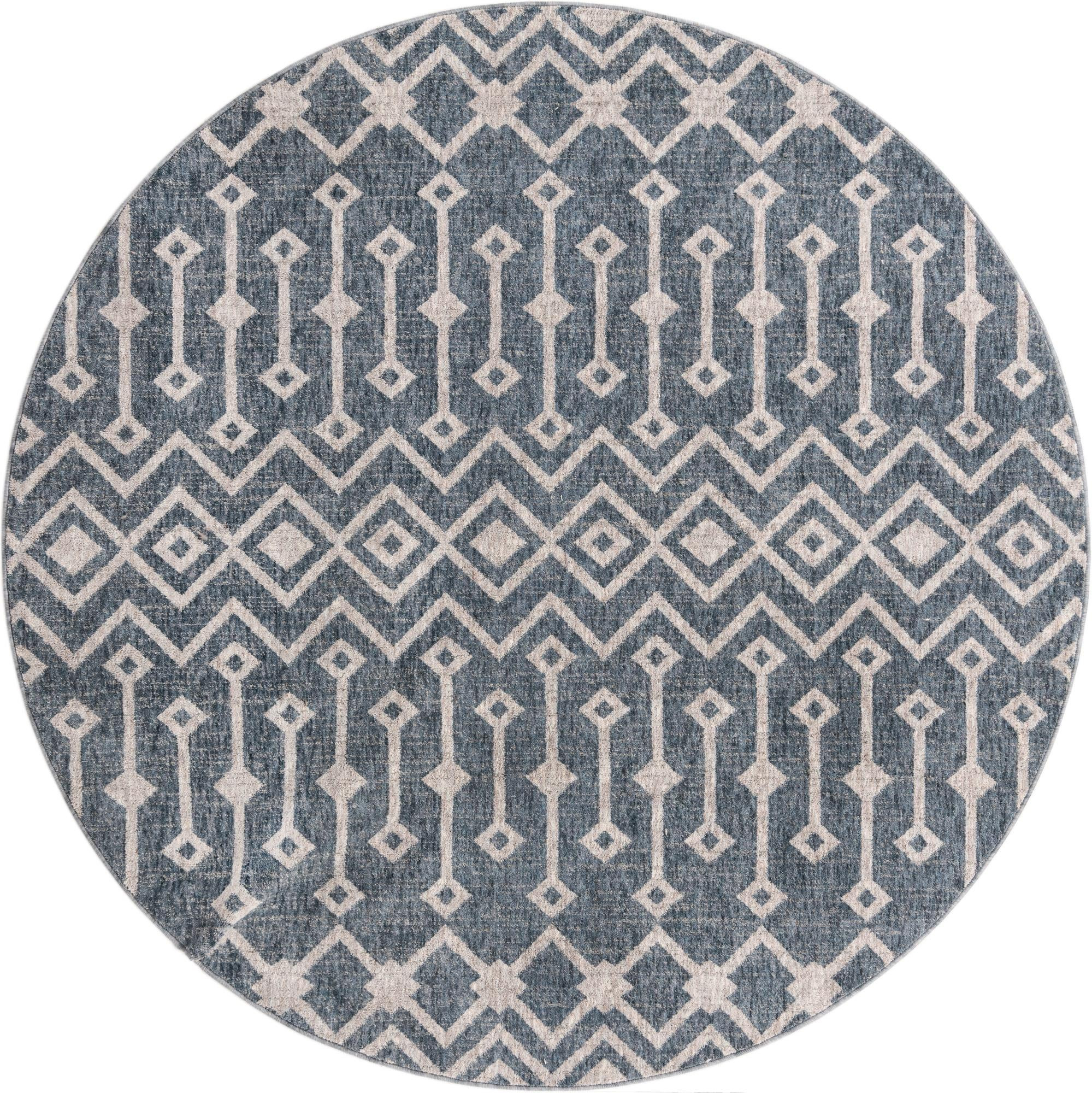 7' x 7' Harlan · Diamond rug, harbor blue