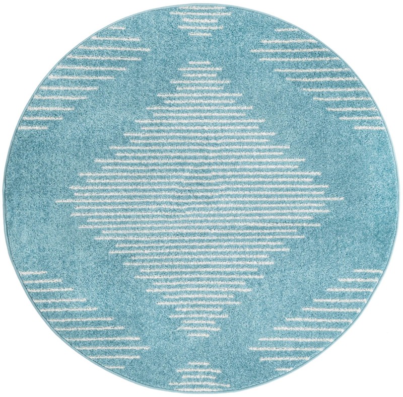4' x 4' Knox · Diamond rug, light blue