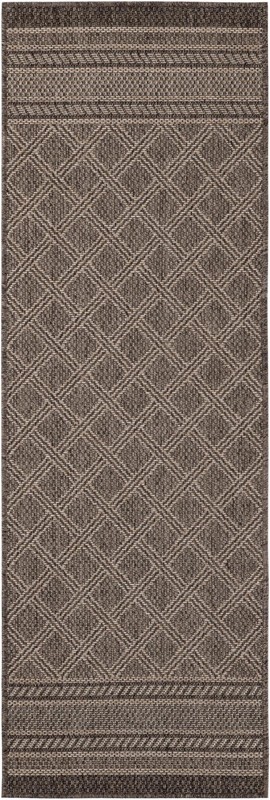 2' x 6' 1 Mercer · Border Outdoor Rug, chocolate brown