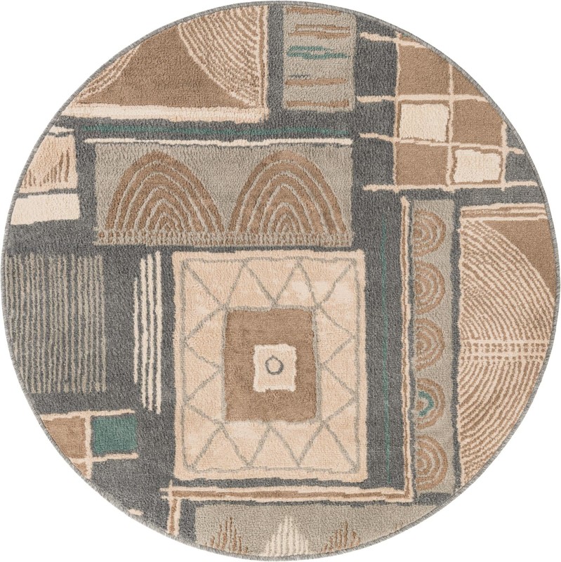 5' x 5' Yeats · Abstract rug, multi