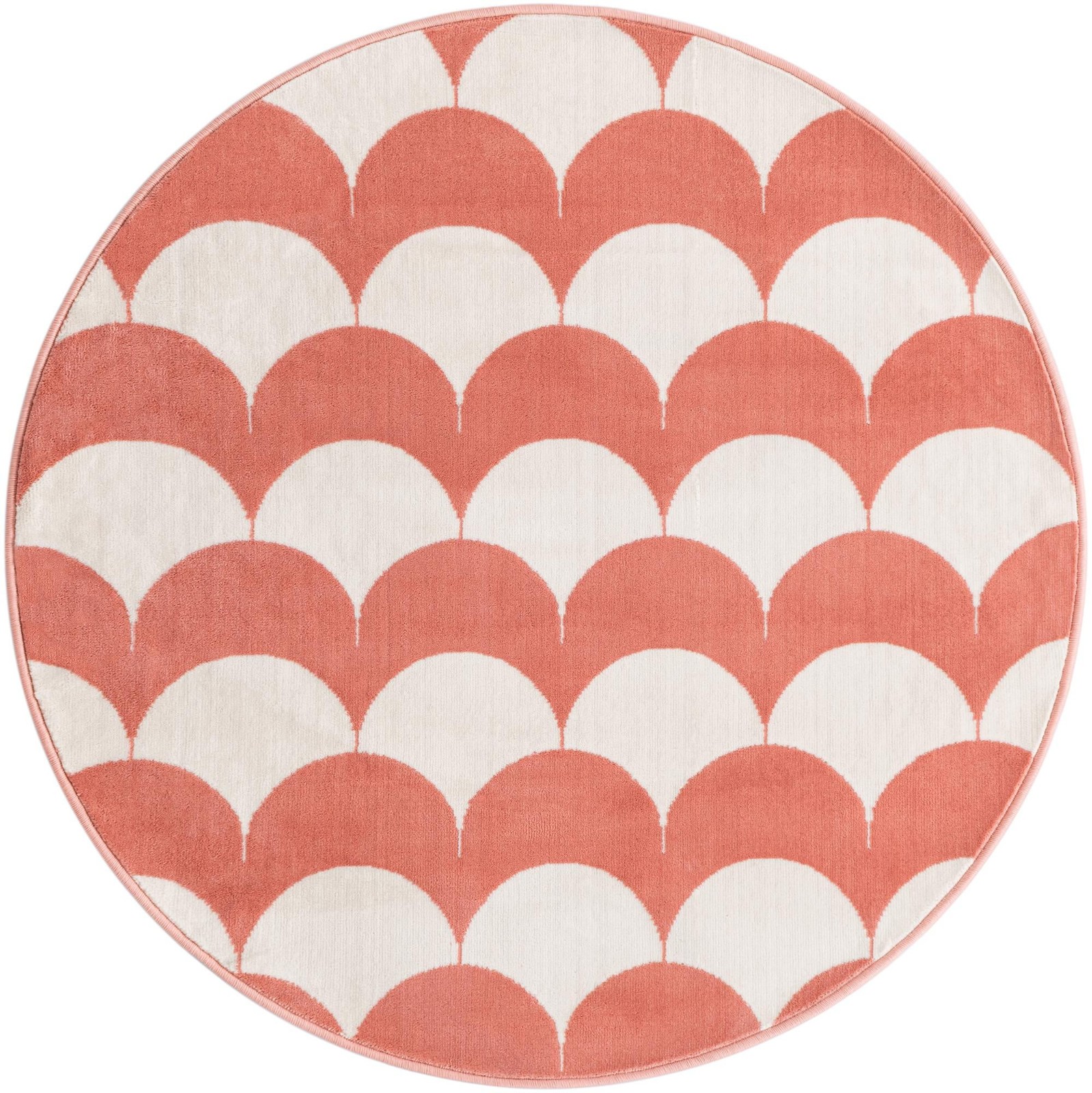4' x 4' Ocala · Geometric rug, soft coral pink
