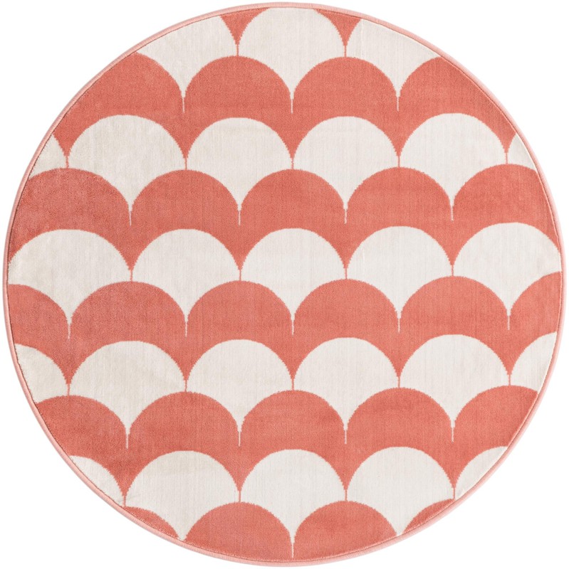 4' x 4' Ocala · Geometric rug, soft coral pink