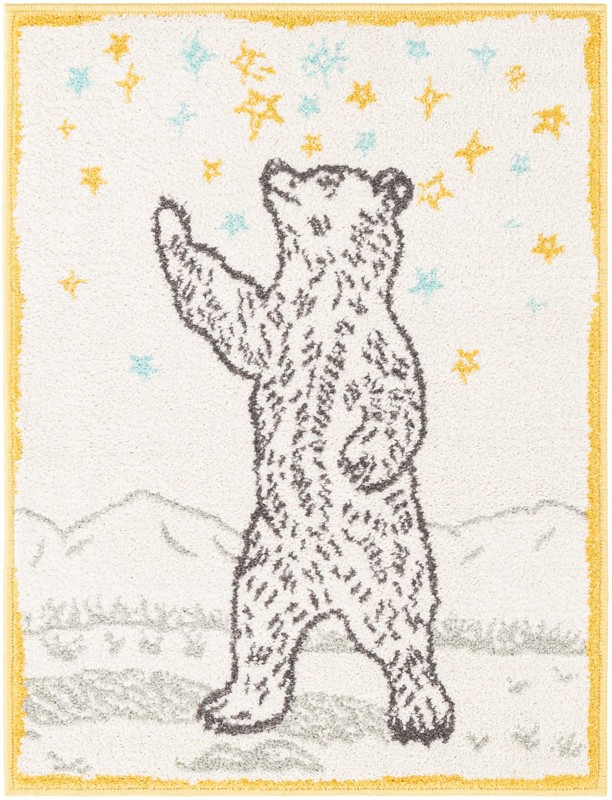 Peachey · Border rug, ivory and gray