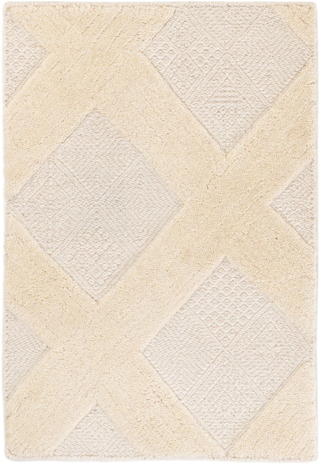 2' x 3' 1 Guthrie · Diamond Wool Rug, ivory