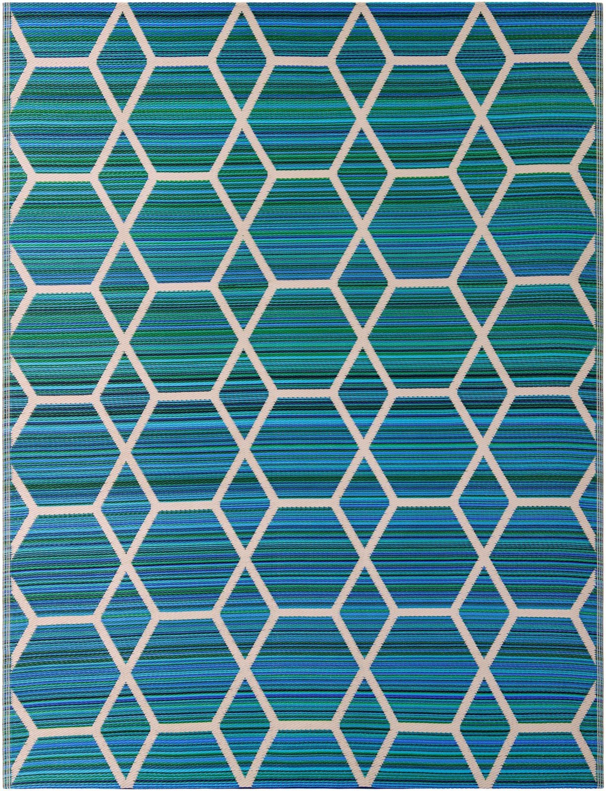 7' 10 x 10' Amity · Geometric Outdoor Rug, blue