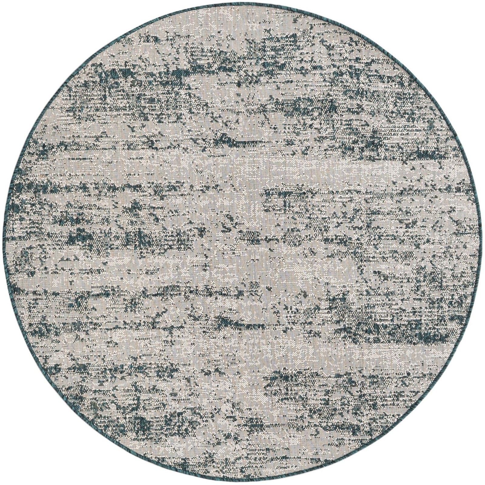 5' 3 x 5' 3 Henley · Abstract Outdoor Rug, teal