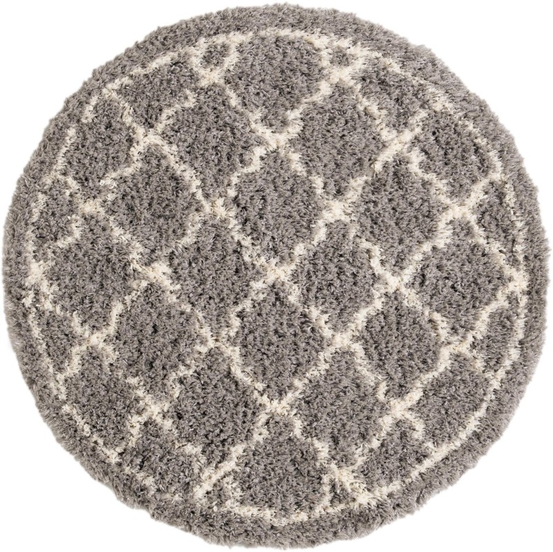 5' x 5' Kemble · Trellis Shag Rug, ash gray