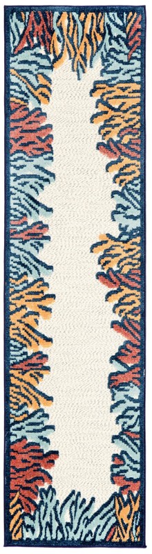 2' x 8' Ely · Border Outdoor Rug, multi