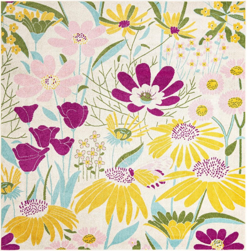 Fennel · Floral / botanical rug, white