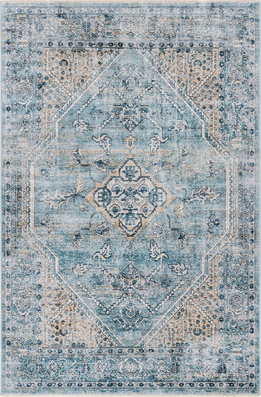 3' 3 x 5' 3 Opal · Border rug, blue