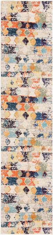 2' 7 x 12' Oakes · Abstract Washable Rug, ivory